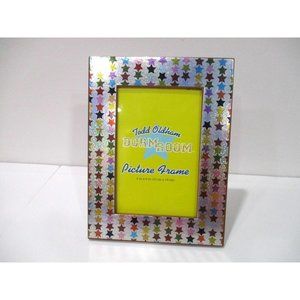 *Novelty TODD OLDHAM Star Studded Dorm Room Silver Foil Table Top 4" x 6" Frame